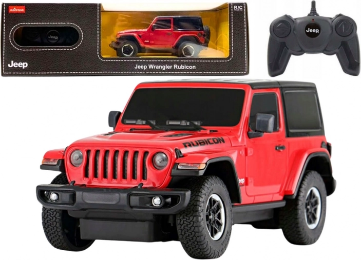 Fjernstyret bil Jeep Wrangler Rubicon rød