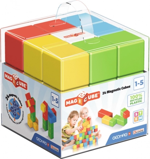 Magnetiske klodser GEOMAG Magicube Color Recycled Crystal – 24 dele