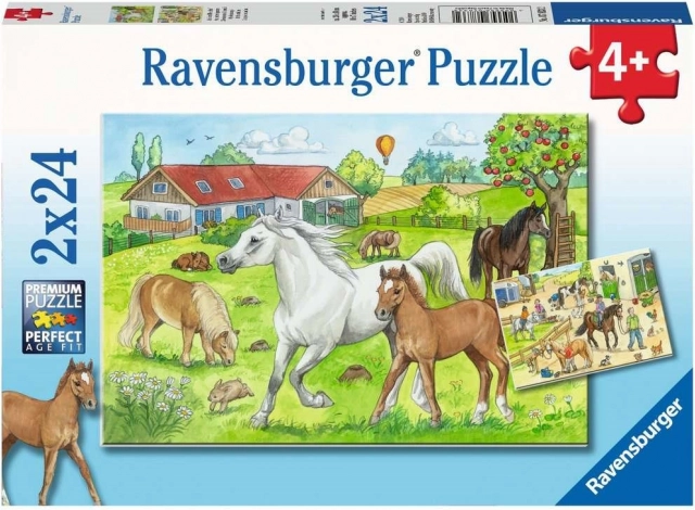 Ravensburger puslespil I staldene 2×24 brikker