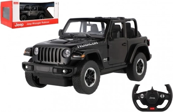 RC bil JEEP Wrangler Rubicon 1:14 sort fra Rastar