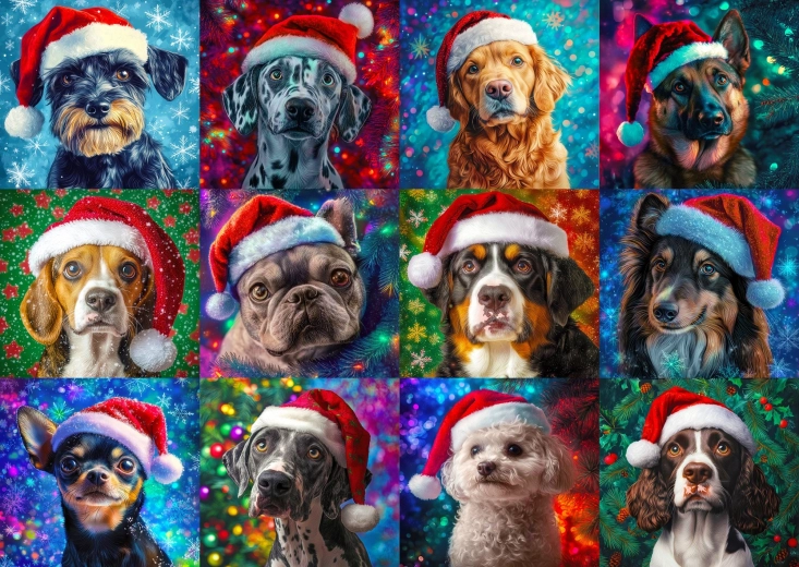 Enjoy puslespil Julehunde 1000 brikker