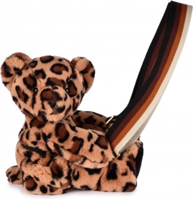 Doudou plys-skuldertaske leopard 30 cm