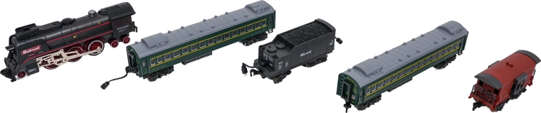 Stort sæt af vogne og detaljeret udførelse