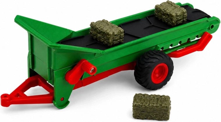 Trailer med transportbånd og baller til landbrugsscenarier