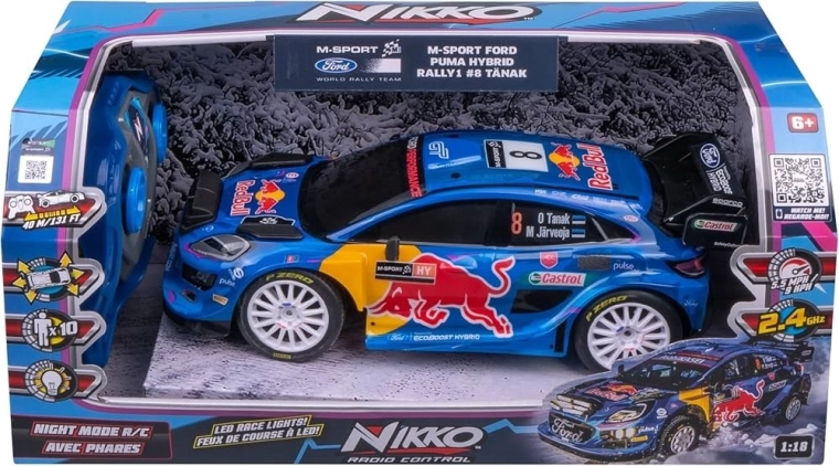 Nikko fjernstyret bil Ford Puma Hybrid M-Sport #19 Sébastien Loeb 1:18