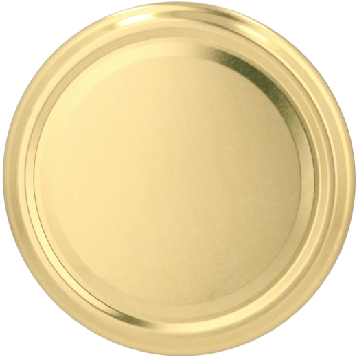 Sæt med 10 gyldne låg til sylteglas 82 mm, 4 gevind