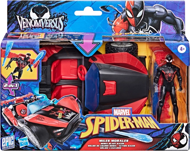 Hasbro Spider‑Man Miles Morales med køretøjet Remix Racer