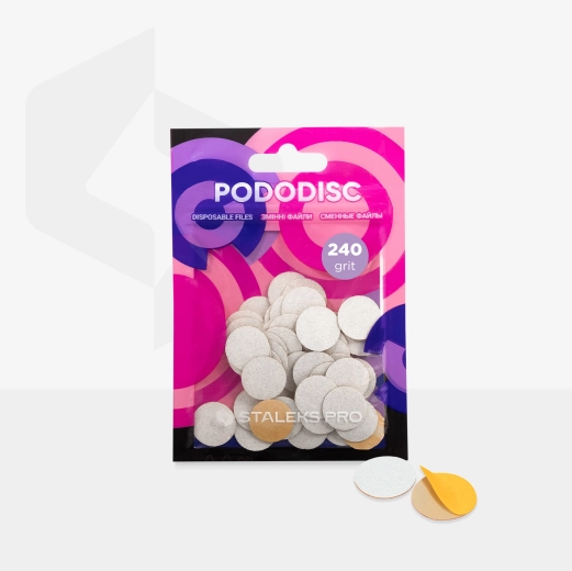 Staleks Pododisc White PRO M selvklæbende skiver 240 grit (50 stk)