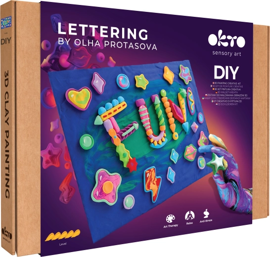 Okto Lettering kunstsæt til modellering med masse Fun 30 × 40 cm