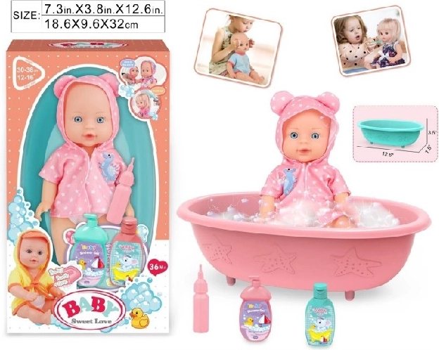 Baby Sweet Love babydukke med badekar