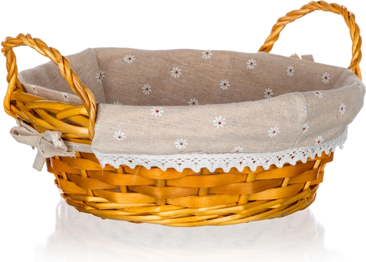 Flettet rundt kurv med hanke DAISY 30 × 12 cm