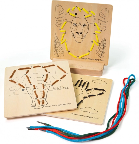 Bigjigs Toys snøring efter tal – vilde dyr