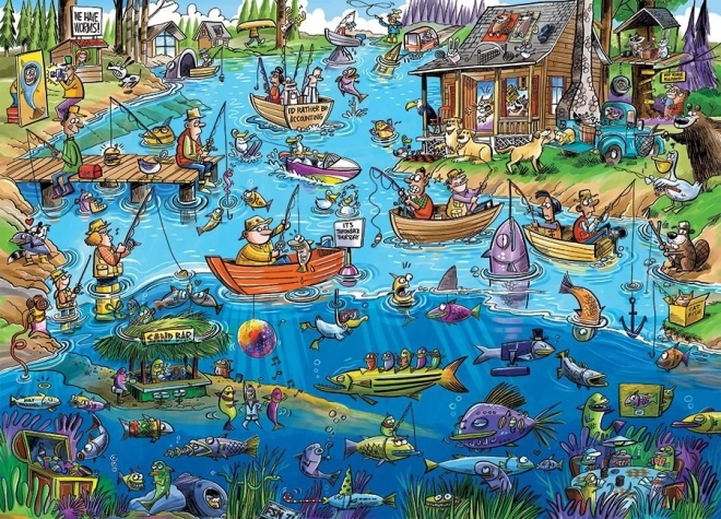Puslespil Cobble Hill DoodleTown: På fisketur 1000 brikker