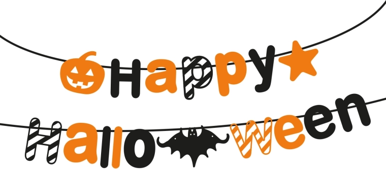 Papirguirlande til Halloween Happy Halloween 3,5 m