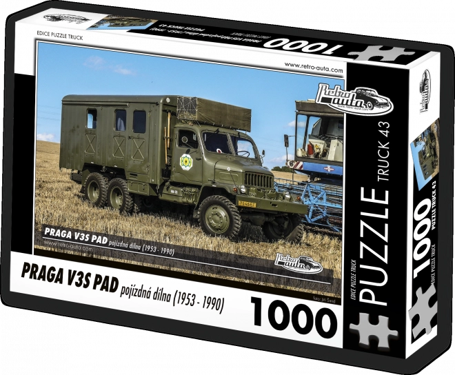 Puslespil Retro Biler - Praga V3S PAD mobil værksted (1953 - 1990) 1000 brikker