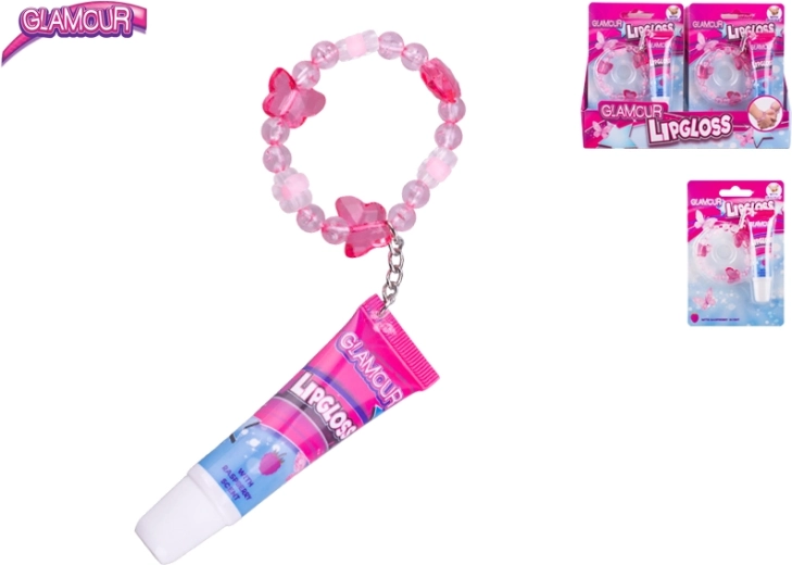 Glamour lipgloss med hindbærsmag med vedhæng 12 ml