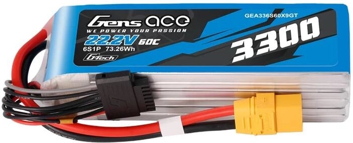 LiPo-batteri Gens Ace G-Tech 3300mAh 22,2V 60C 6S1P med XT90-stik