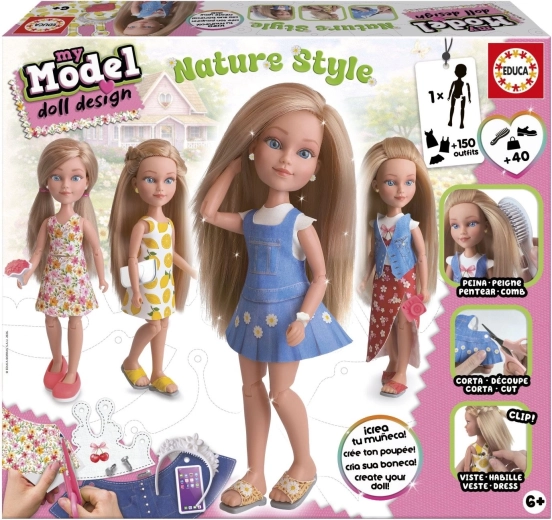 Educa kreativt sæt My Model Doll Design – naturlig stil