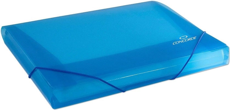 Dokumentmappe med elastik A4, transparent blå CONCORDE