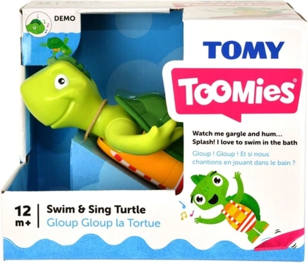 Tomy Toomies optrækskildpadde til badekar, synger og svømmer