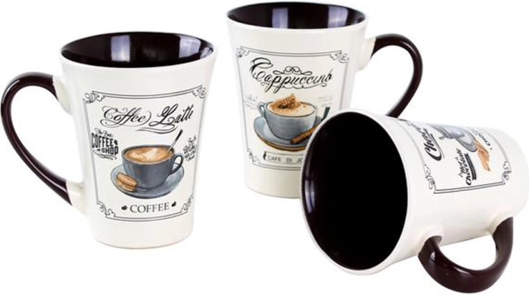 Keramisk krus Toro 300 ml med café bistro-motiver
