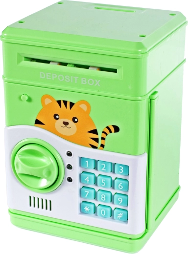 Sparebøsse pengeskab kat grøn