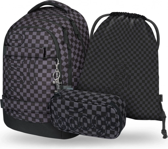 Sæt med skoleudstyr BAAGL Skate Max grå: rygsæk, penalhus og pose