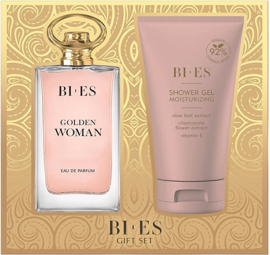 Gavesæt til kvinder BI-ES Golden Woman – eau de parfum 90 ml + brusegel 150 ml