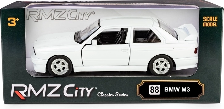 Metalmodel af bil RMZ City BMW M3 E30 1:32 hvid