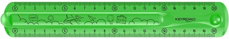 Fleksibel lineal KEYROAD Flexi 20 cm – grøn