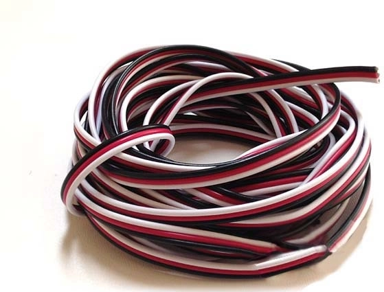 Fladt treleder servo-kabel Futaba 3×0,13 mm² - 1 m
