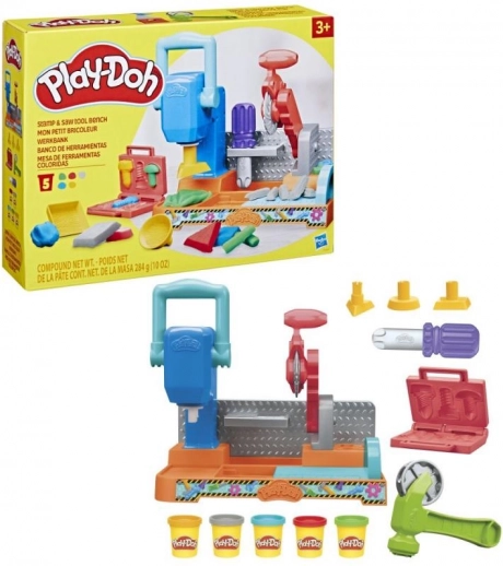 Play-Doh farverigt værksted – kreativt sæt med værktøj og sav