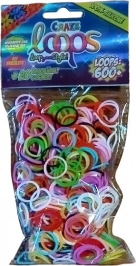 Sæt LOOM-elastikker CRAZE 600 stk.
