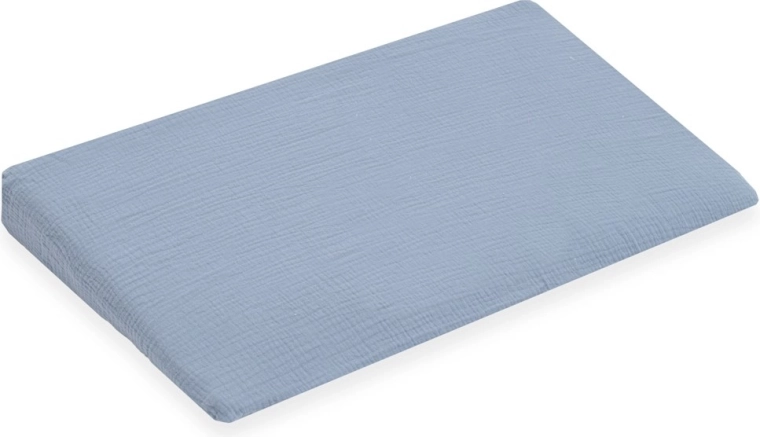 Musselinbetræk til børnepude – kile NEW BABY Standard 59×37 cm, blå