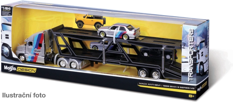 Maisto Design Transporters transportlastbil med lille bil 1:64