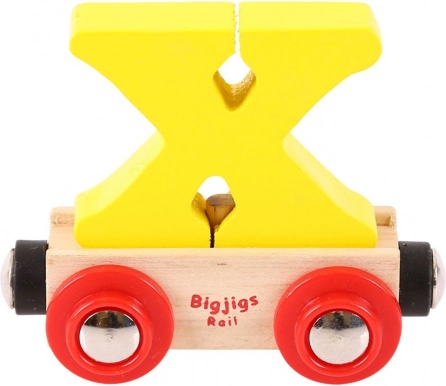 Trævogn med bogstav X - Bigjigs Rail