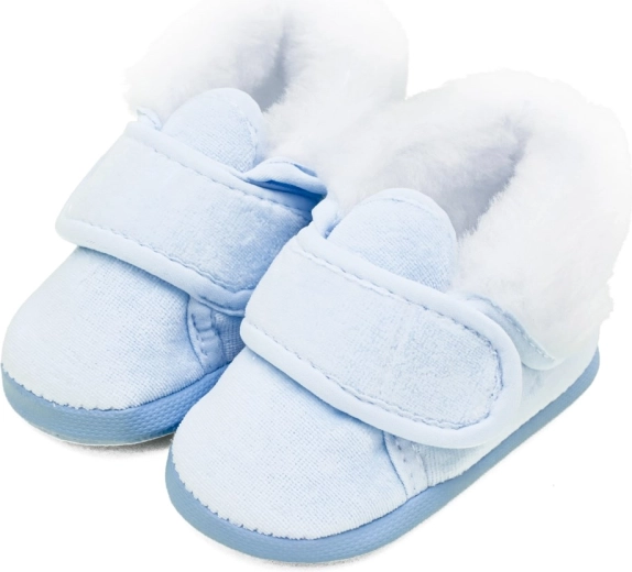 New Baby vintertøfler til spædbørn blå 0–3 måneder