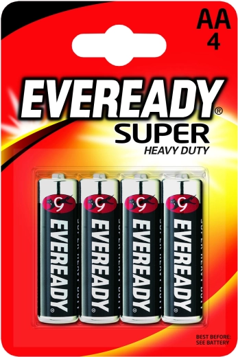 Energizer Eveready Super Heavy Duty AA batterier 1,5 V, 4 stk