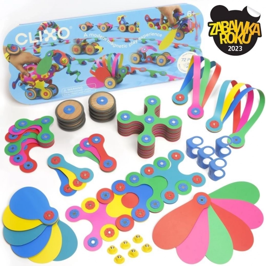 Clixo Wheel Creator magnetisk byggesæt 72 stk.