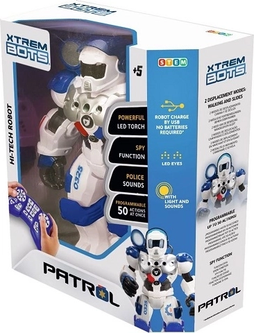 Xtrem Bots Patrol Bot – programmerbar fjernstyret politirobot