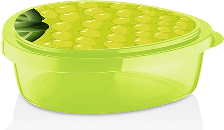 Madkasse 19,5 × 16 × 6 cm med drue-motiv – grøn plast