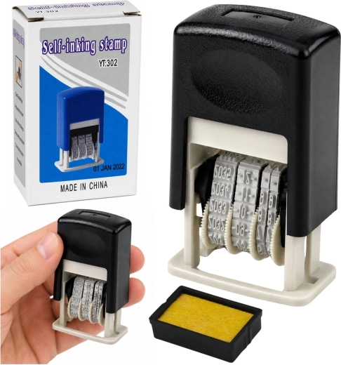 Automatisk justerbart datostempel, sort - 1 stk.