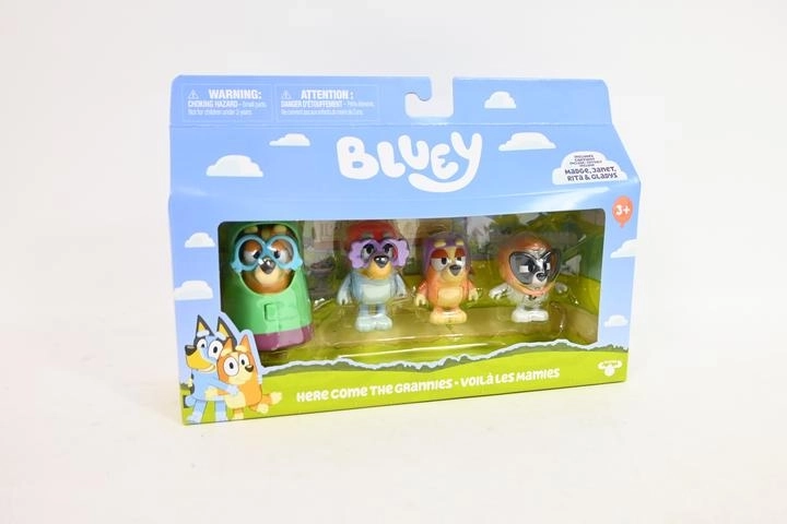 Bluey-figursæt „bedstemødre“ (4 figurer + 2 tilbehør)