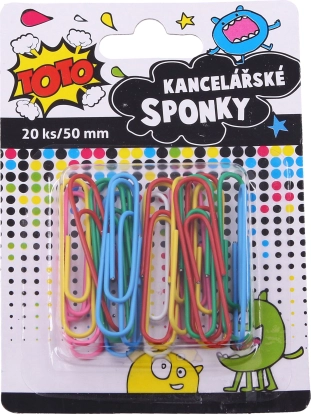 Farvede kontorclips 50 mm