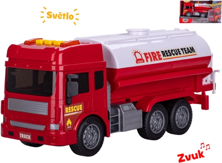 Brandbil med vandtank med lys og lyde 28 cm