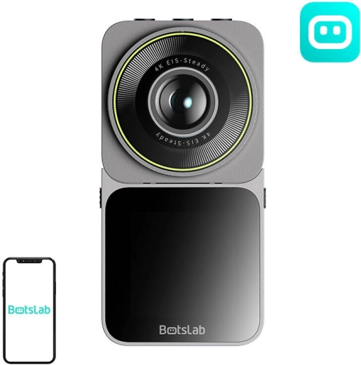 Dobbelt 4K bilkamera og actionkamera BOTSLAB med Wi‑Fi 2,4 GHz og 1700 mAh batteri