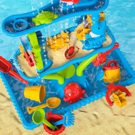 Leg med både vand og sand