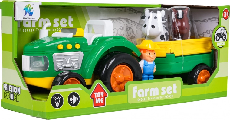 Børnetraktor med trailer og tilbehør