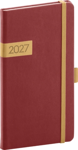 Notique lommebog Twill 2027 bordeaux-guld 9 × 15,5 cm