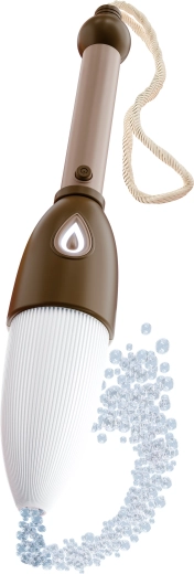 Elektrisk boblemaskine formet som en pensel, brun, 37 cm